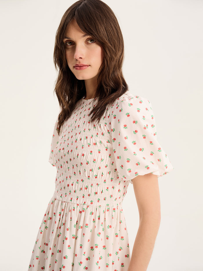 Terri Midi Dress in White