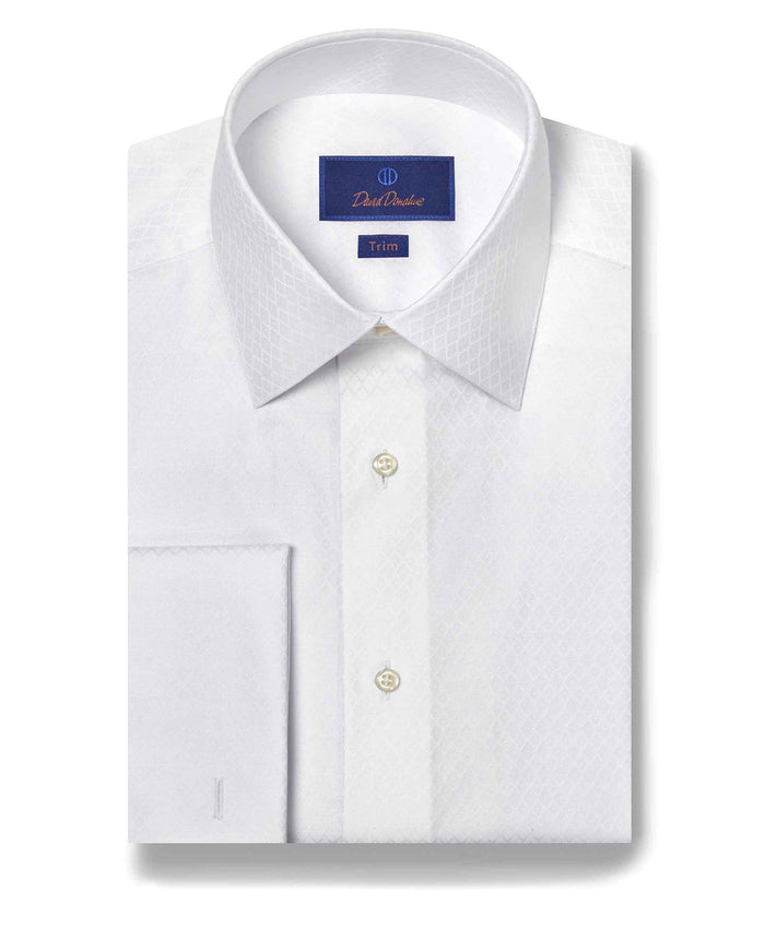 TFSS09034110 | White Diamond Textured Formal Shirt