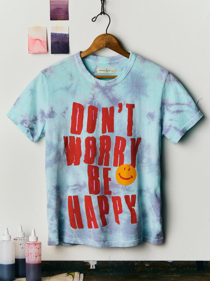Light Gray the "be happy" tee