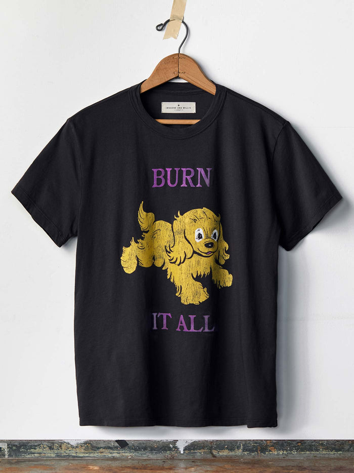 Black the "burn it all" tee
