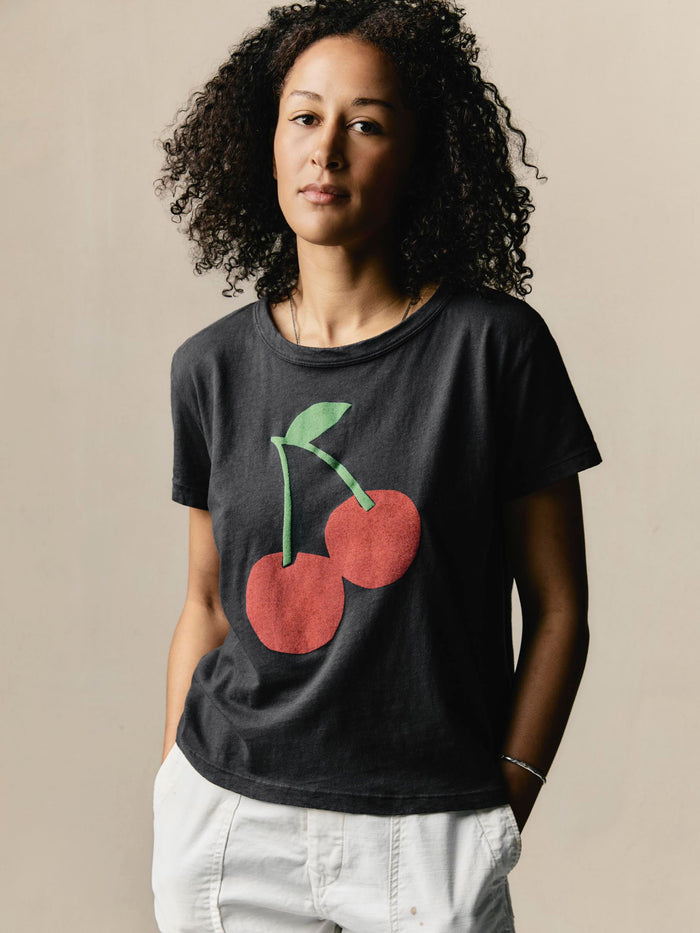Gray the "cherry" drop tee
