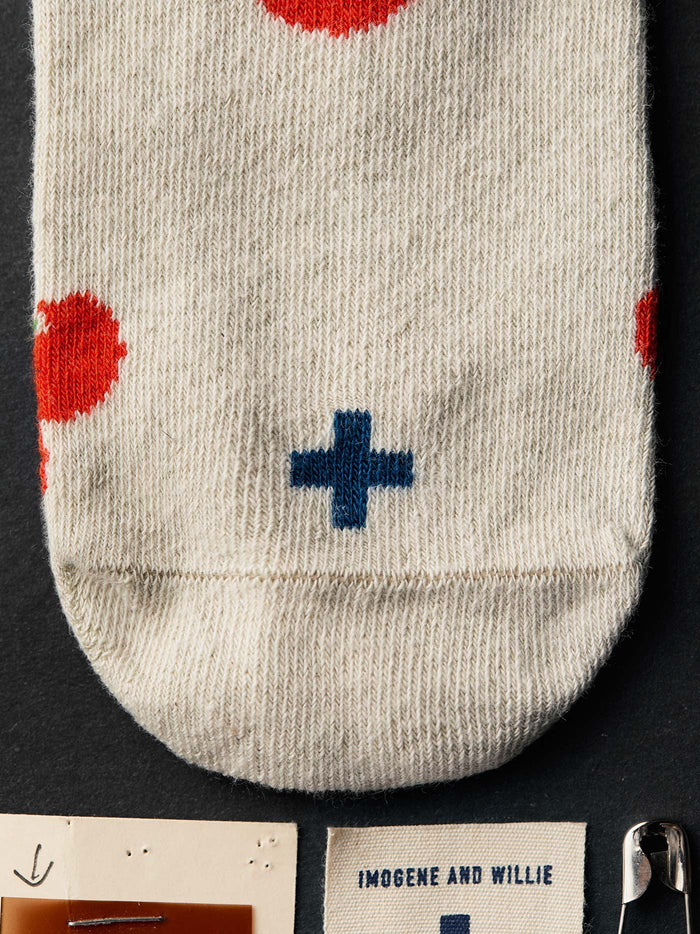 Gray the "cherry" sock