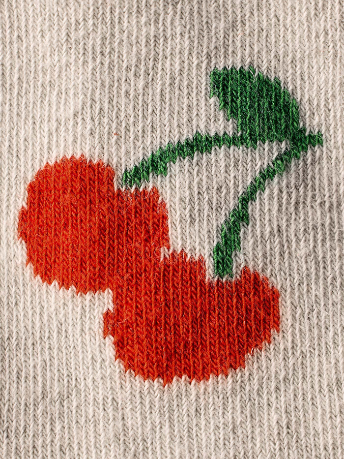 Gray the "cherry" sock