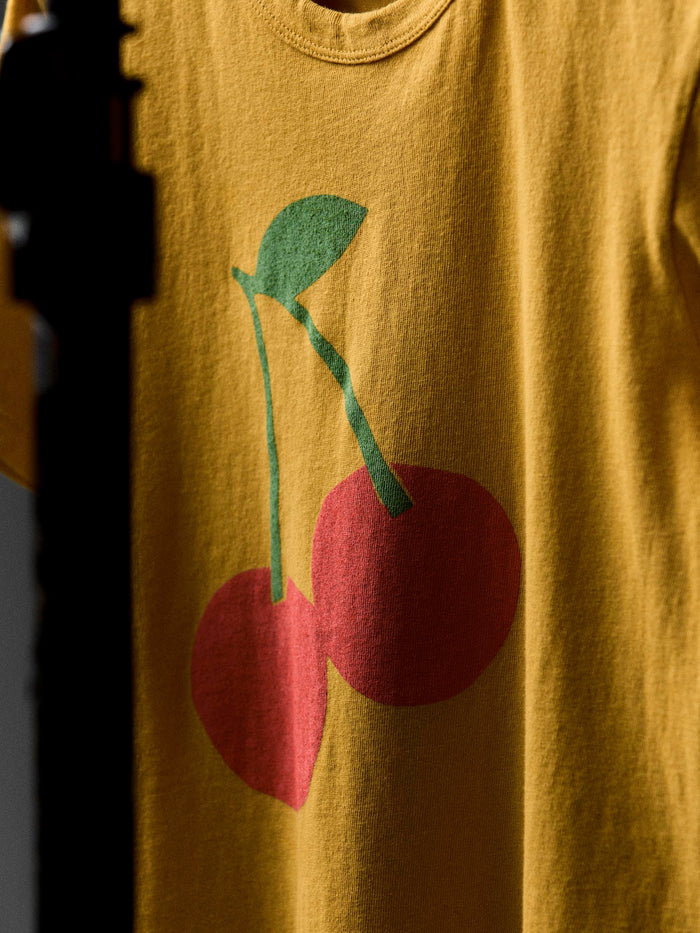 Dark Slate Gray the "cherry" tee in gold