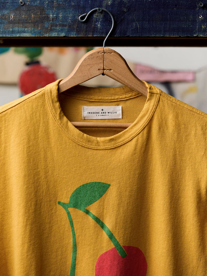 Dark Goldenrod the "cherry" tee in gold