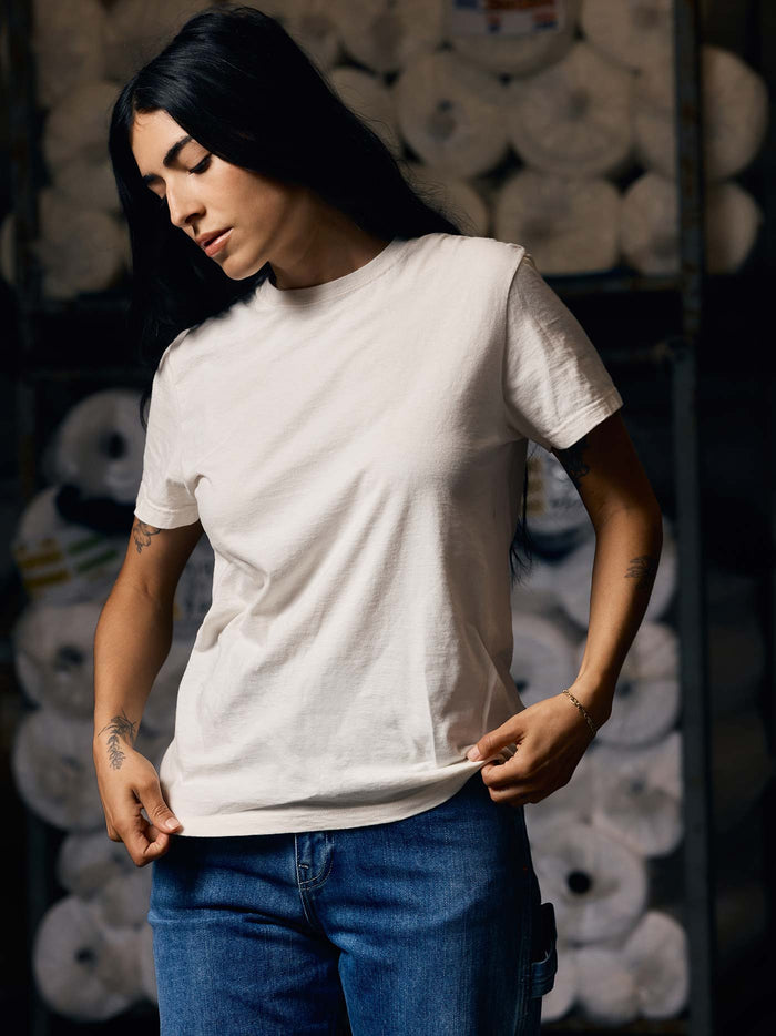 Black the cotton project tee in vintage white (2-pack)