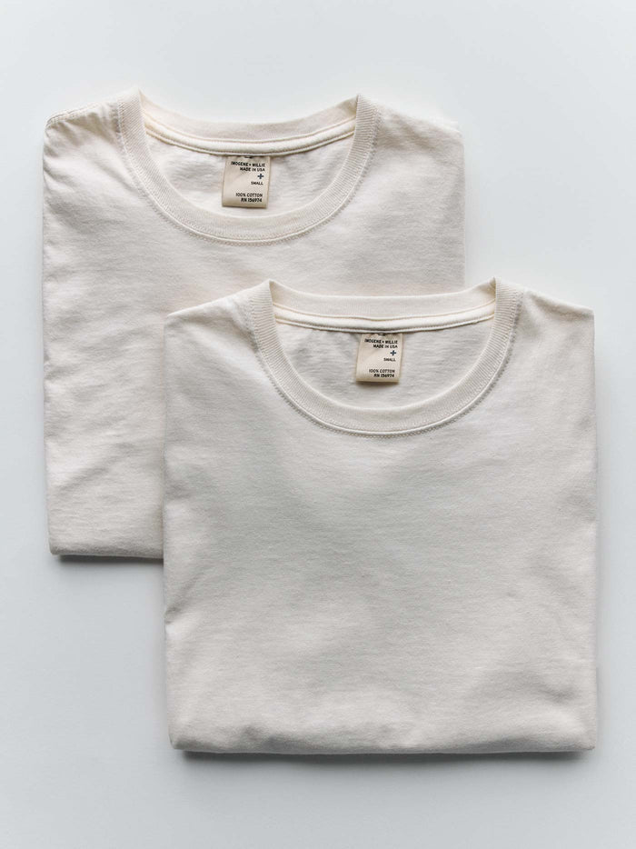 Light Gray the cotton project tee in vintage white (2-pack)