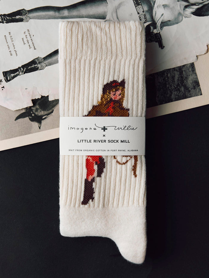 Light Gray the "cowgirl" sock