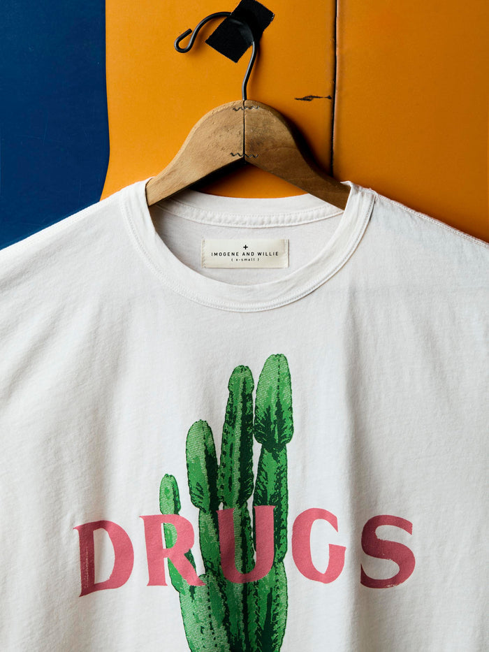 Light Gray the "drugs" tee