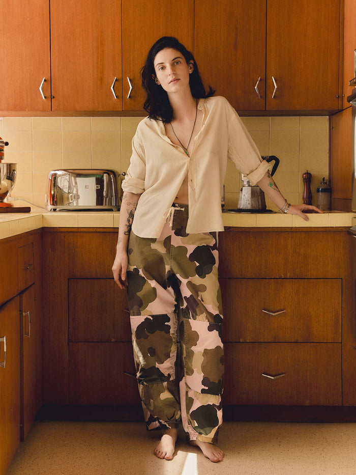 Saddle Brown the flight pant in painted camo