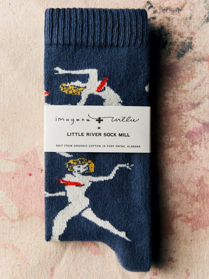 Dark Slate Gray the "frolic" sock