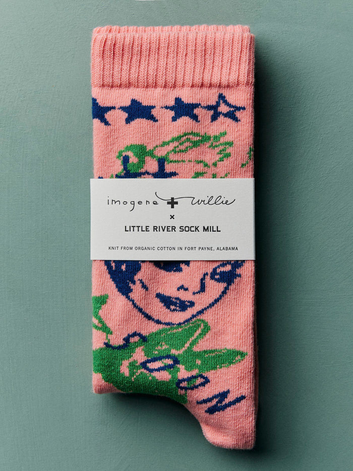Light Slate Gray the "graffiti" sock