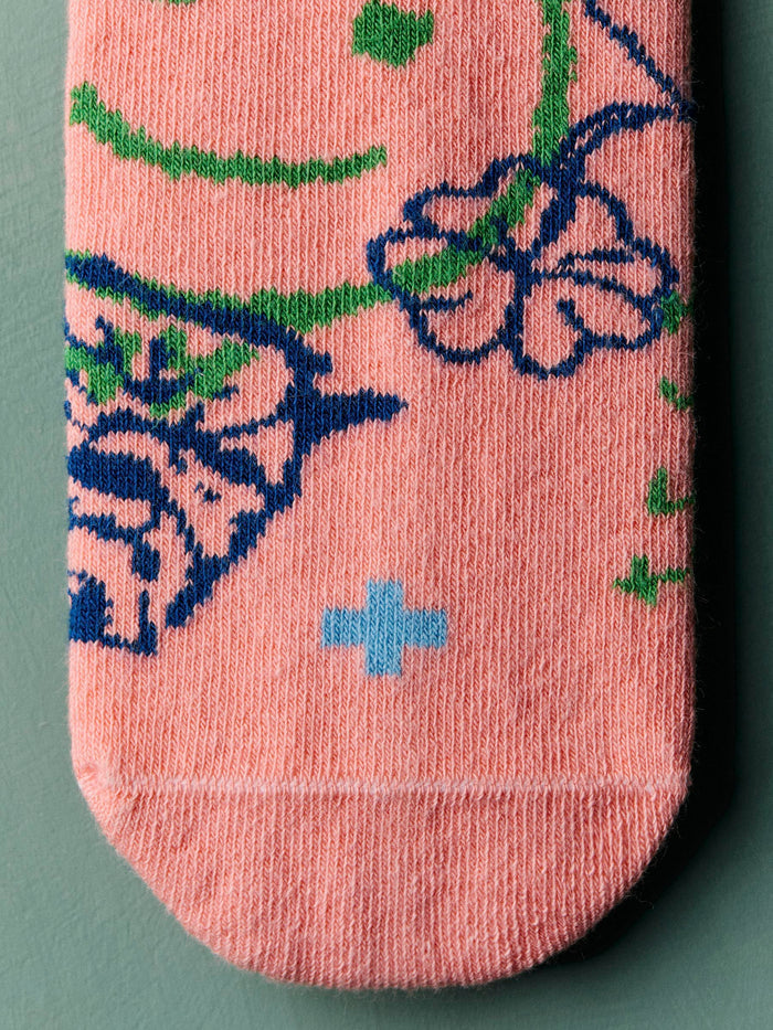 Light Coral the "graffiti" sock