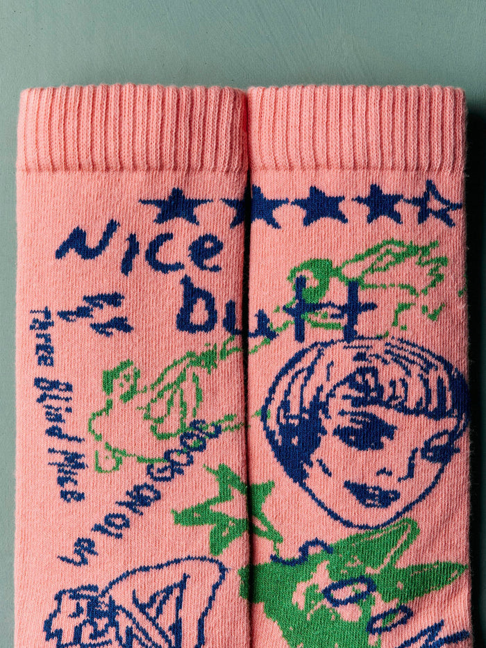 Light Slate Gray the "graffiti" sock