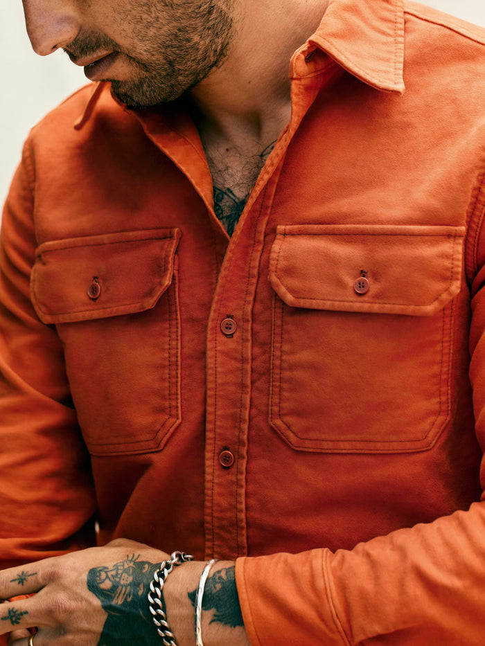 Saddle Brown the griffin workshirt in orange