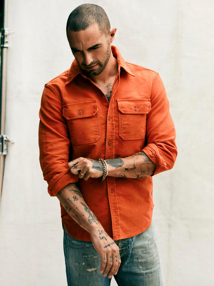 Light Gray the griffin workshirt in orange