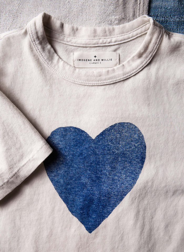 Light Gray the "heart" tee in blue