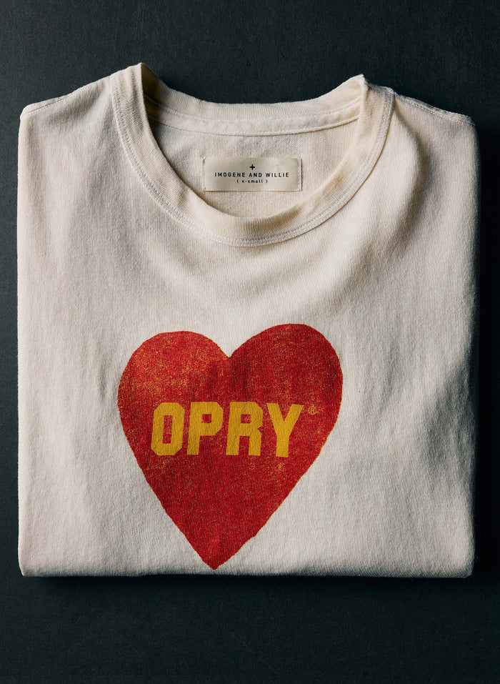 Gray the i+w x opry "heart" tee