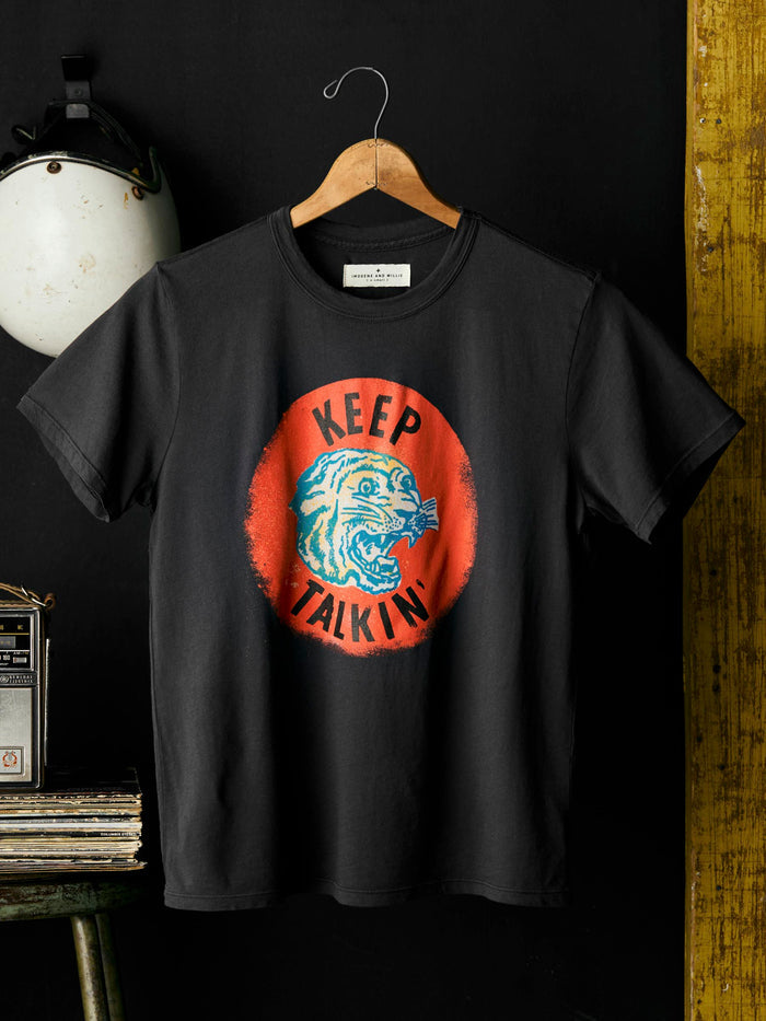 Black the “keep talkin” tee