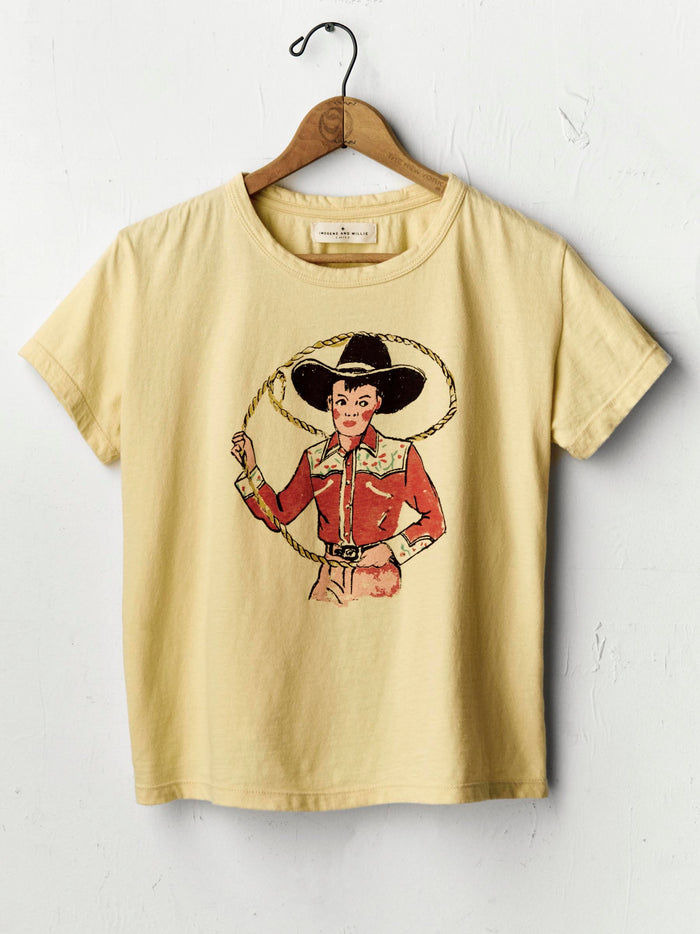 Lavender the "lasso" drop tee
