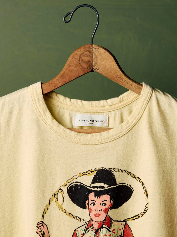 Pale Goldenrod the "lasso" drop tee