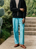 Black the lounge pant in aqua poplin