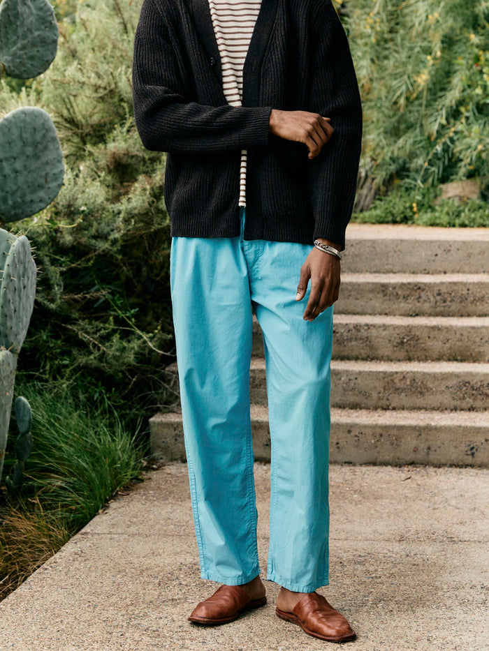 Black the lounge pant in aqua poplin