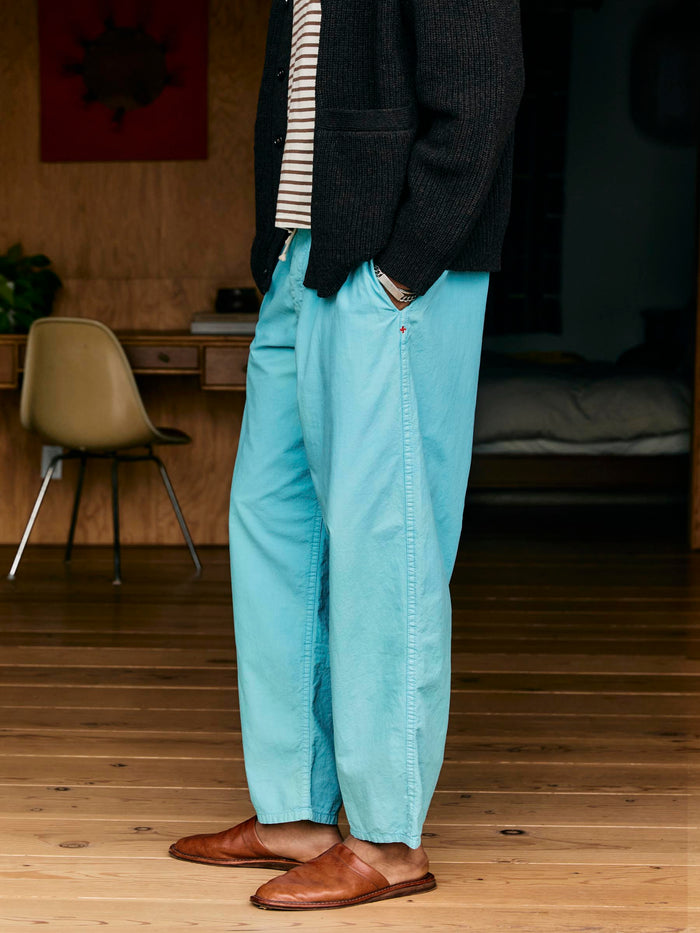 Black the lounge pant in aqua poplin