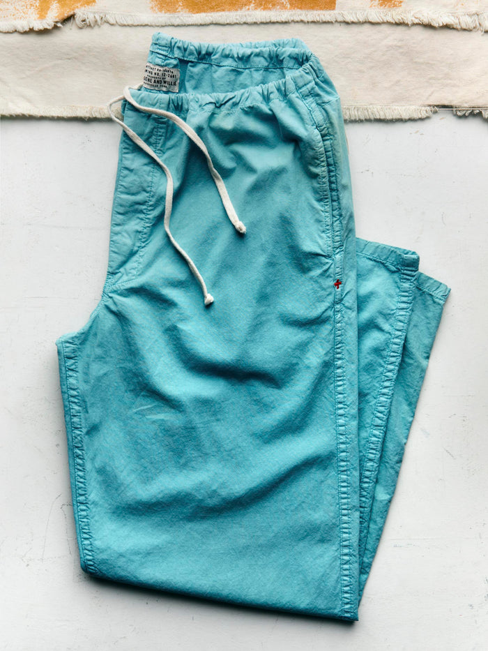 Lavender the lounge pant in aqua poplin