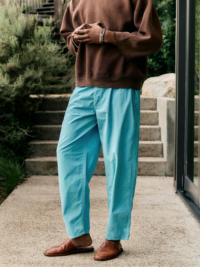 Gray the lounge pant in aqua poplin