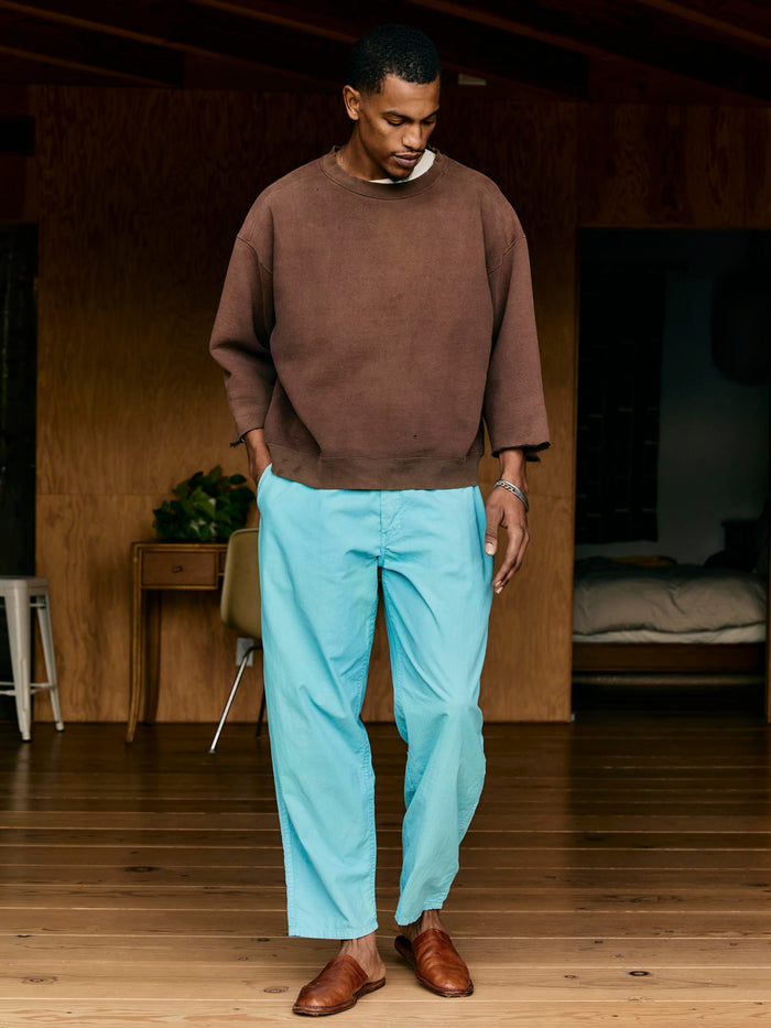 Black the lounge pant in aqua poplin