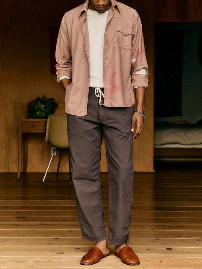Black the lounge pant in umber poplin