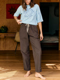 Black the lounge pant in umber poplin