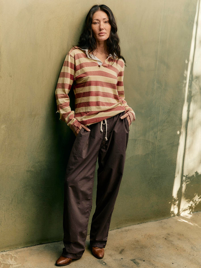 Dark Khaki the lounge pant in umber poplin