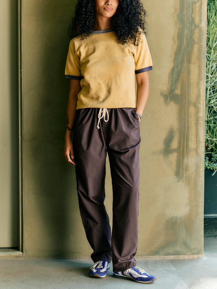 Dark Khaki the lounge pant in umber poplin