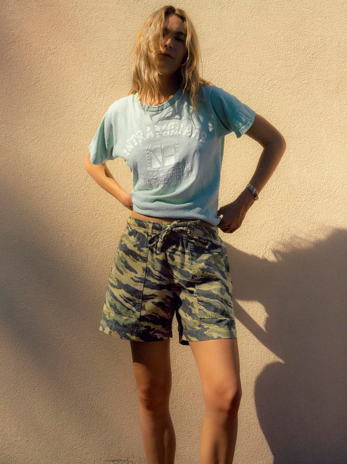 Light Goldenrod the lounge short in brushstroke camo