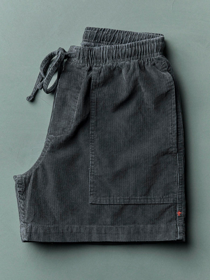 Light Slate Gray the lounge short in sunfaded black cord