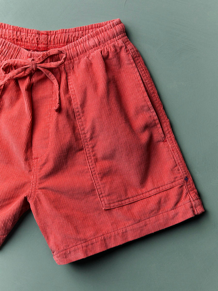 Slate Gray the lounge short in sunfaded red cord