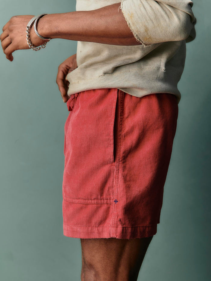 Slate Gray the lounge short in sunfaded red cord