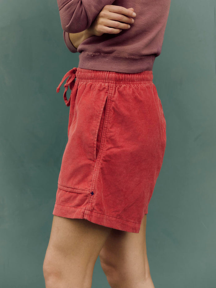 Dim Gray the lounge short in sunfaded red cord