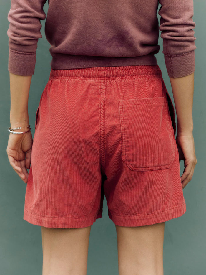 Maroon the lounge short in sunfaded red cord