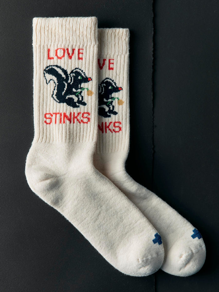 Black the "love stinks" sock