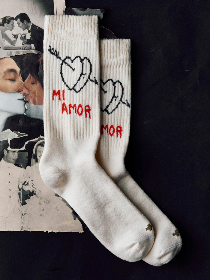 Black the "mi amor" sock