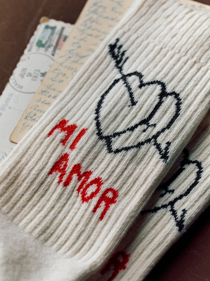 Dark Gray the "mi amor" sock