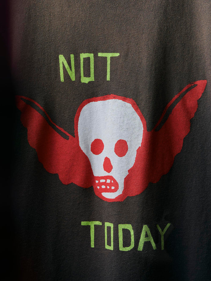 Black the "not today" tee in faded black