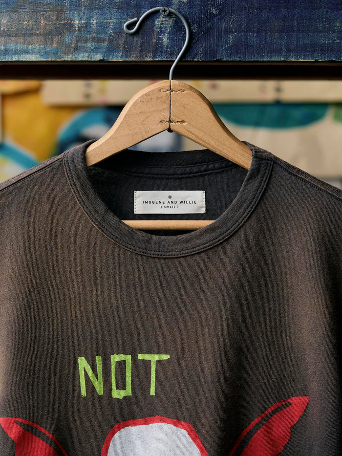 Dark Slate Gray the "not today" tee in faded black