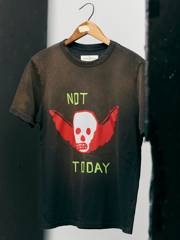 Dark Slate Gray the "not today" tee in faded black