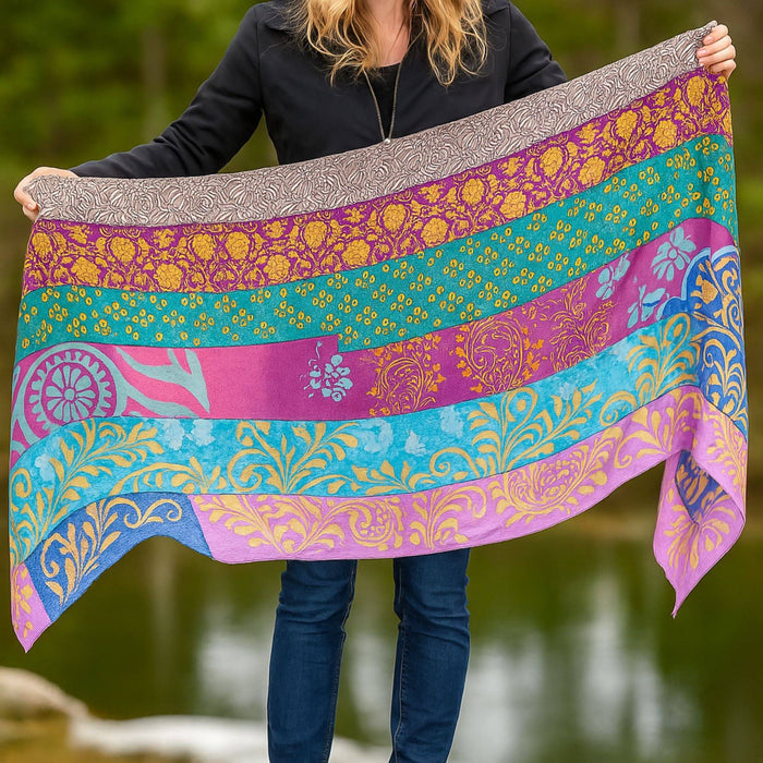 The Original Medley Scarf. ♻️ Made from Sari -Saree Magic