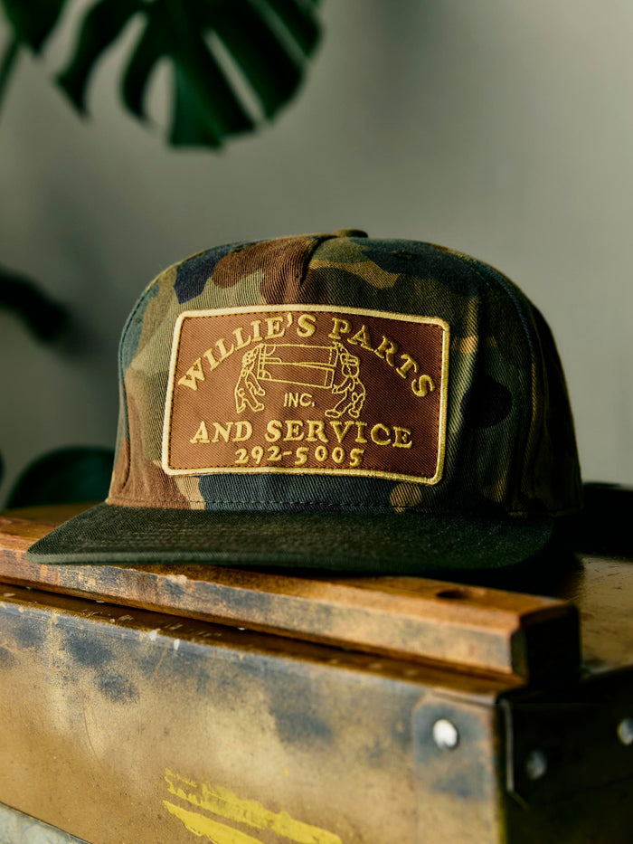 Black the "parts and service" trucker