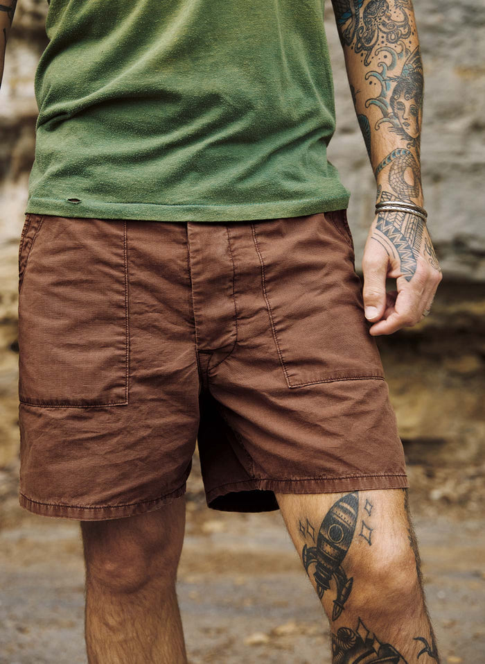 Dim Gray the ripstop fatigue short in brown